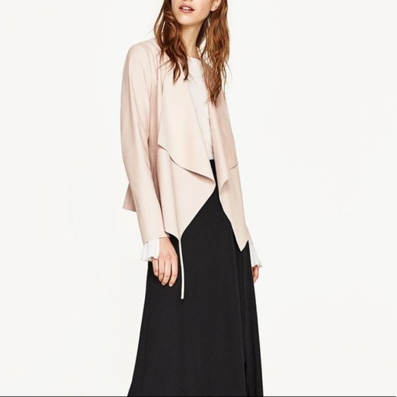 Zara Jackets & Blazers - Zara Blush Pink Faux Leather Jacket